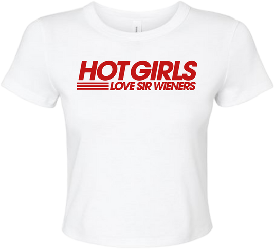 Hot Girls Love Sir Wieners White Baby Tee
