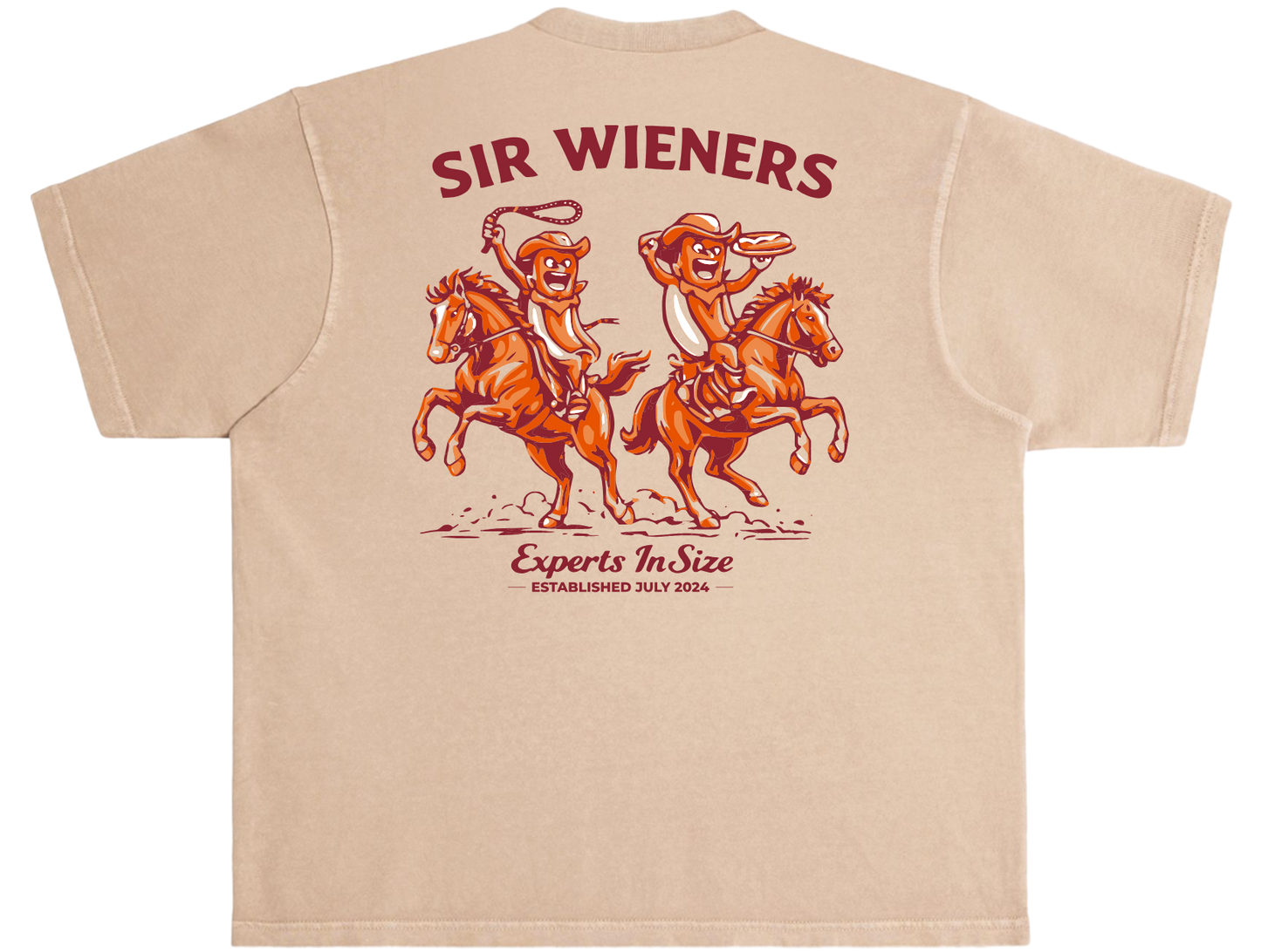 Sir Wieners Cowboy Tee Tan/Red Back